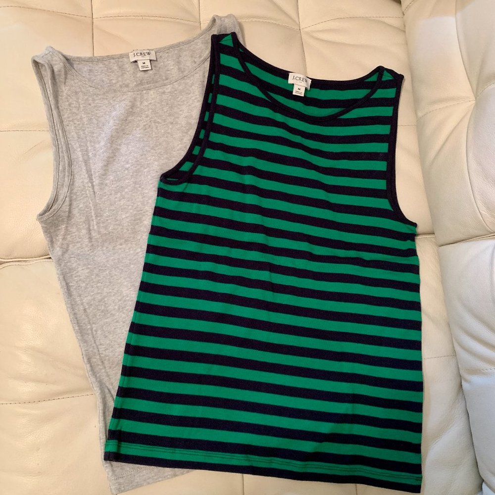 Two Medium JCrew Boatneck Tank Tops Size M